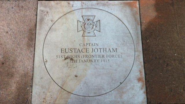 Memorial paving stone for Capt Eustace Jotham VC