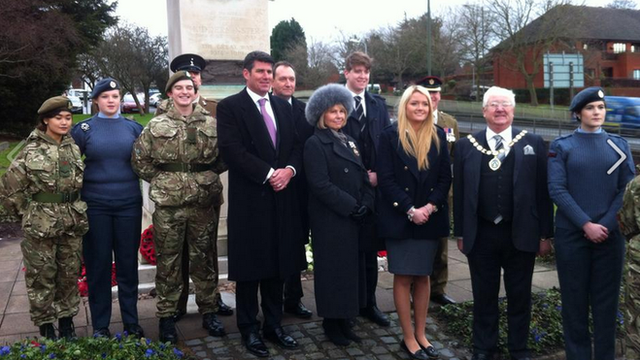 Unveiling of memorial to Capt Eustace Jotham VC in Kidderminster