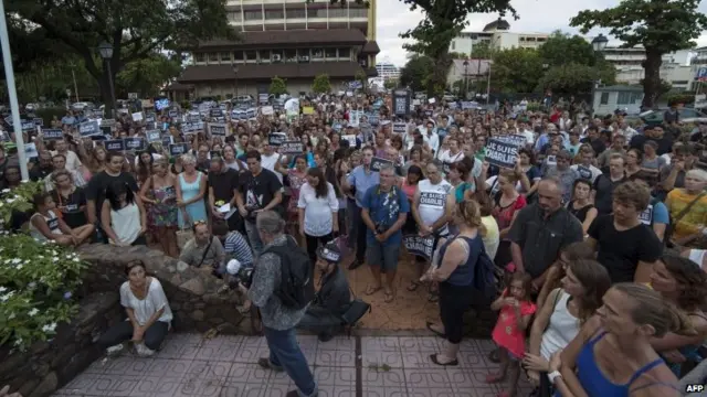 A protest rally in Franch polynesia