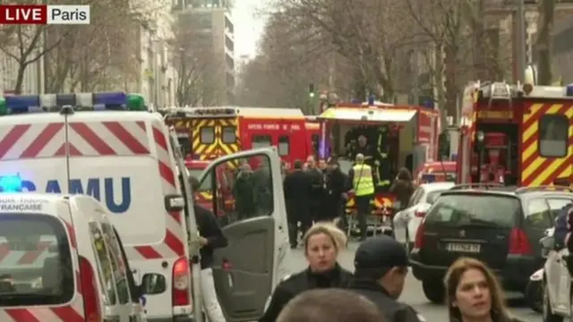 The scene of the shooting in south Paris on Thursday