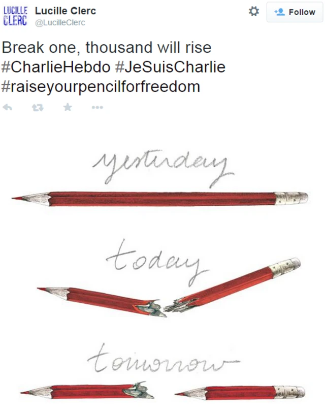 A response to the Charlie Hebdo attacks from artist Lucille Clerc