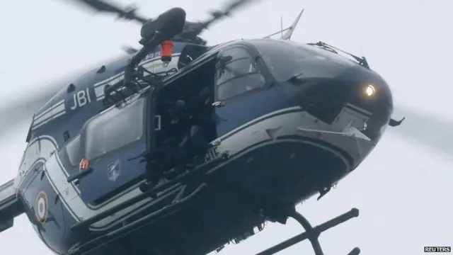 A helicopter with security services