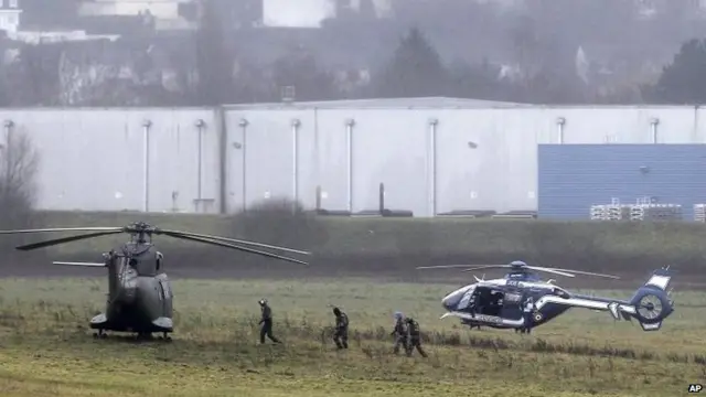 Security forces in Dammartin-en-Goele