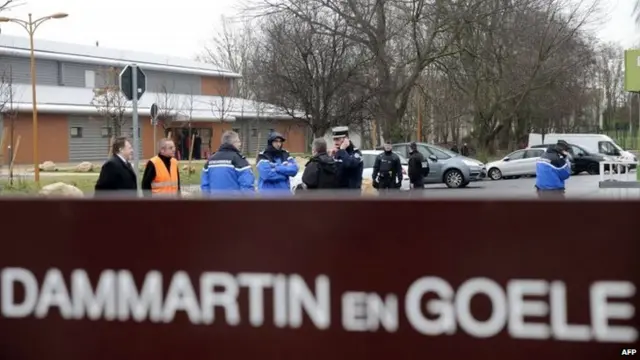 Security forces in Dammartin-en-Goele