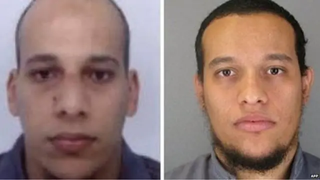 Photos of the suspects released by French police - Cherif and Said Kouachi - 8 January