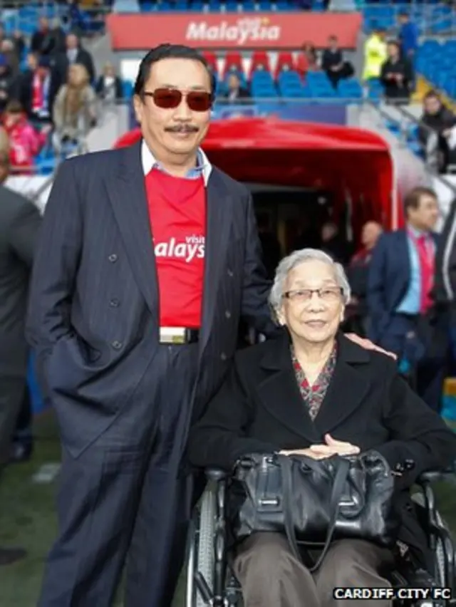 Vincent Tan and his mother