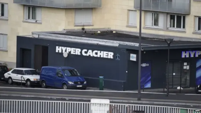 A photo taken on 9 January 2015 shows the kosher grocery store in Saint-Mande, near Porte de Vincennes, eastern Paris