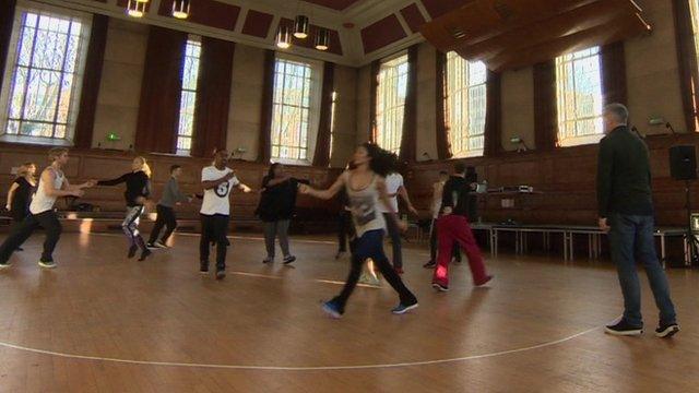 Dancers in rehearsal