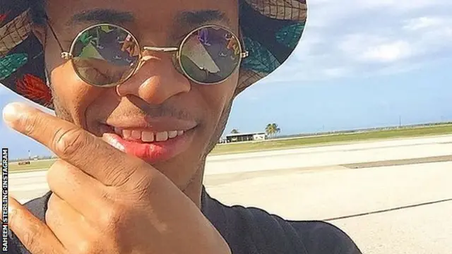 Raheem Sterling Instagram picture from Jamaica