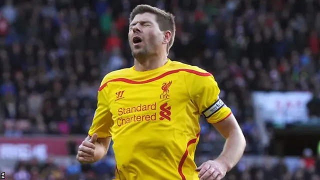 Steven Gerrard nearly scores