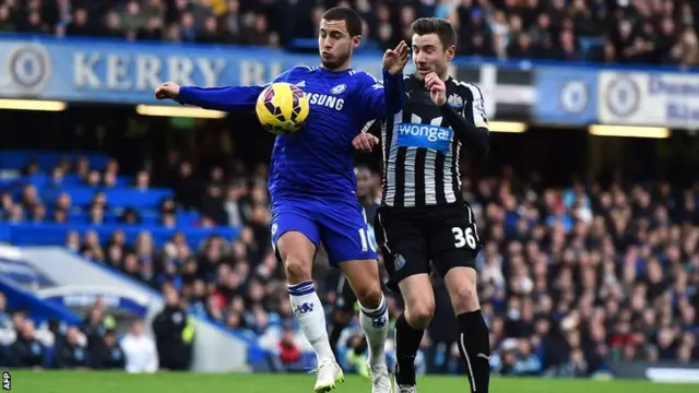 Eden Hazard controlling the ball