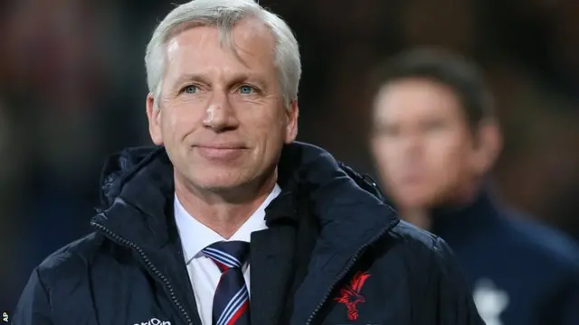 Crystal Palace manager Alan Pardew at half-time