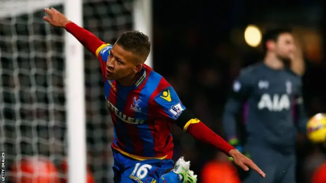 Dwight Gayle celebrates his goal for Crystal Palace