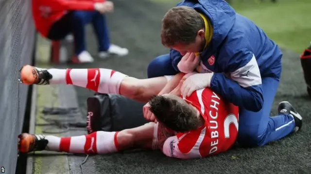 Mathieu Debuchy receives treatment