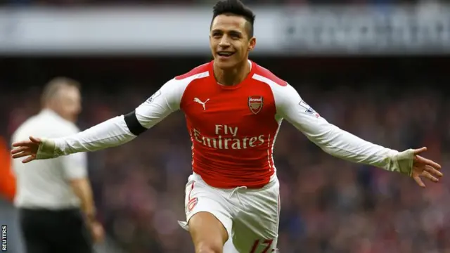 Alexis Sanchez celebrates