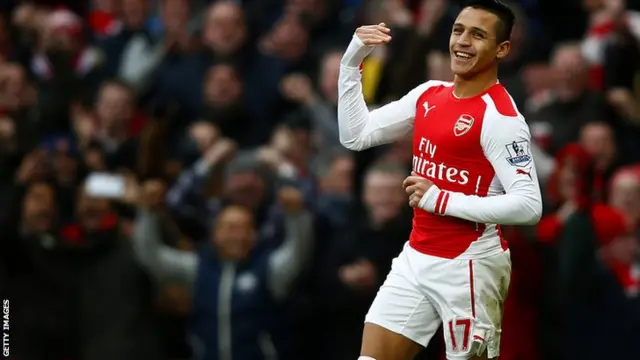 Alexis Sanchez celebrates