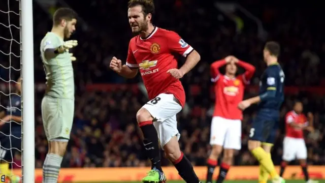 Juan Mata reacts