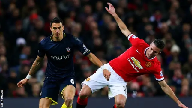 Southampton's Jose Fonte (left in action against Manchester United