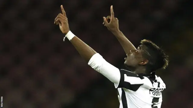 Paul Pogba celebrates for Juventus