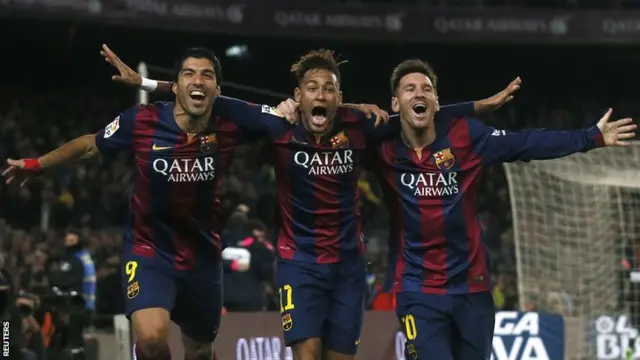 Luis Suarez, Neymar Jr and Lionel Messi