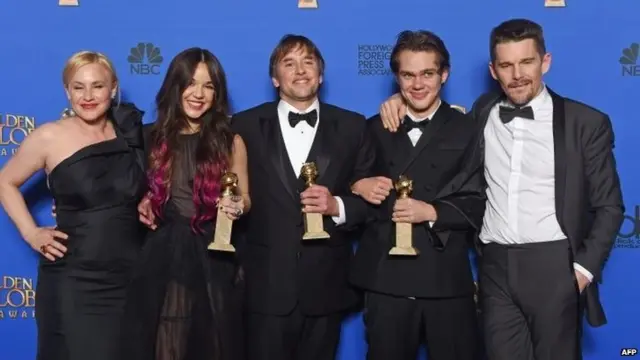 Richard Linklater and the cast of Boyhood