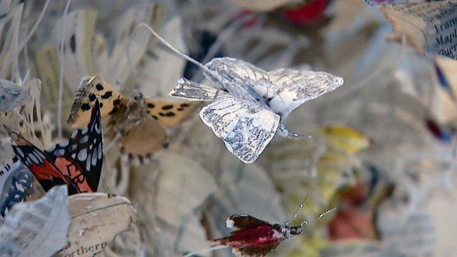 Butterflies book sculpture