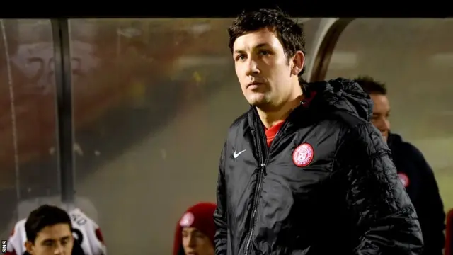 Accies interim player-coach Martin Canning in the dugout