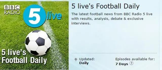 BBC Radio 5 live Football Daily podcast