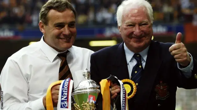 Sir Jack Hayward (right) with Dave Jones