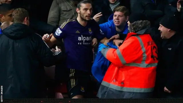 West Ham striker Andy Carroll