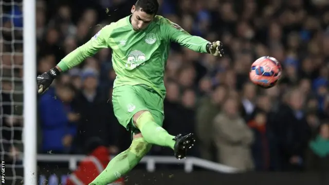 Everton goal keeper Joel Robles