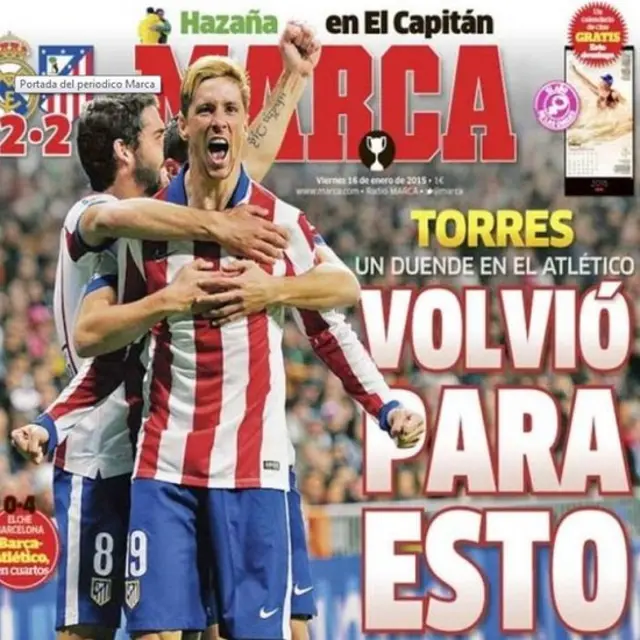 Marca front page