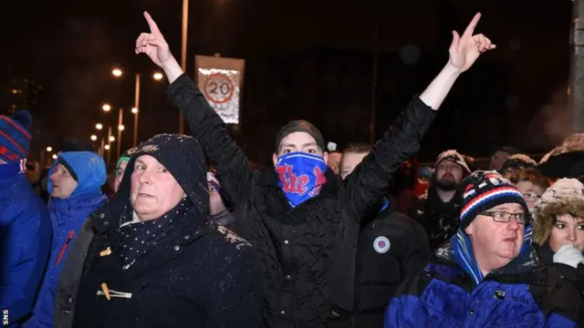 Rangers fans protest outside Ibrox