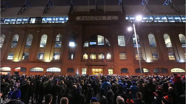 Supporters outside Ibrox