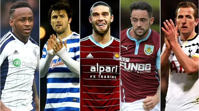 Saido Berahino, Charlie Austin, Andy Carroll, Danny Ings and Harry Kane