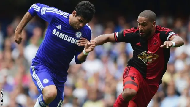 Diego Costa and Ashley Williams