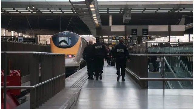 Police at London St Pancras International