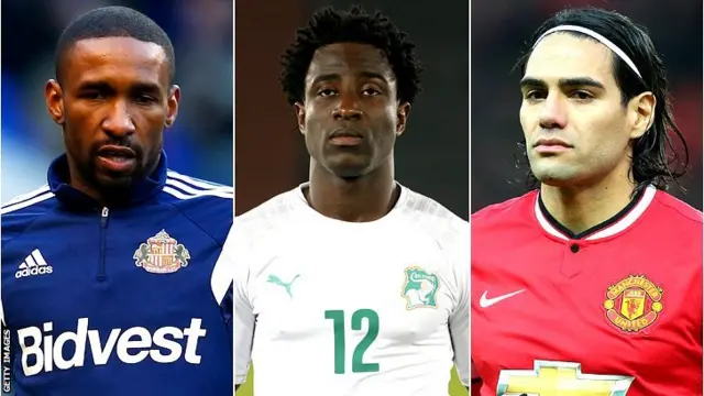 Jermain Defoe, Wilfried Bony and Radamel Falcao