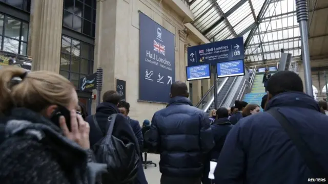 Queues at the Gare Du Nord train station in Paris