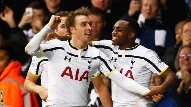 Eriksen celebrates