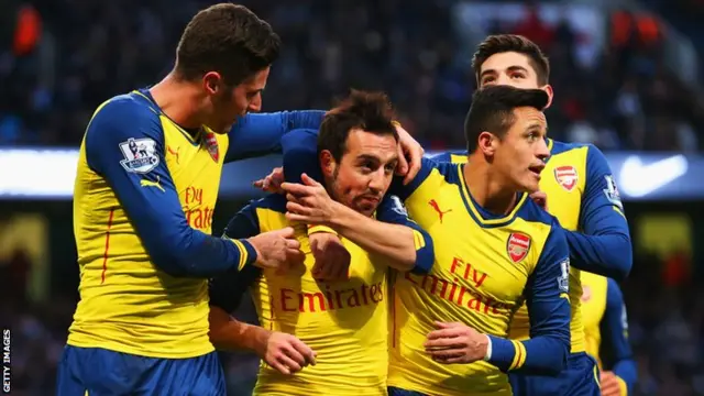 Arsenal players celebrate