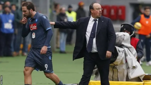 Gonzalo Higuain and Rafael Benitez