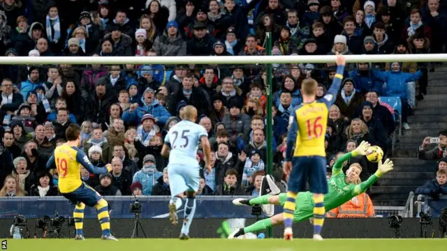 Arsenal score against Manchester City