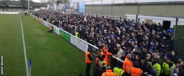 Bristol Rovers fans at Woking