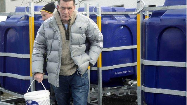 People in Claudy are getting their water from a collection point