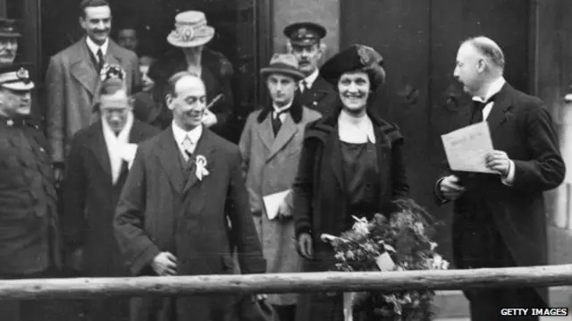 Nancy Astor 1919 - at the result of the poll