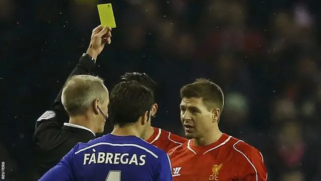 Steven Gerrard is booked