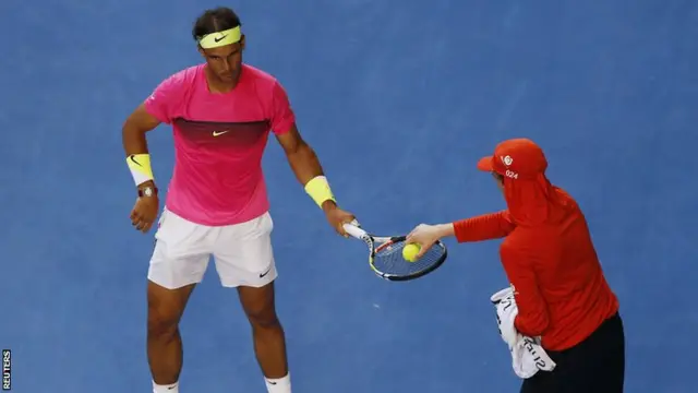 Rafael Nadal and a ballboy