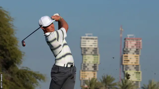 Oliver Fisher in first-round action at the Qatar Masters