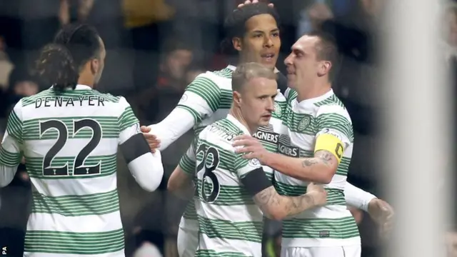 Celtic players celebrate